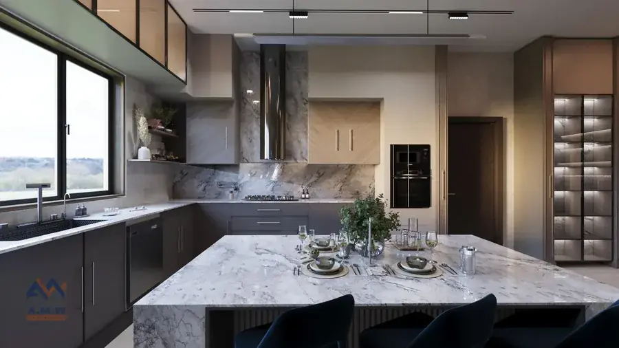 Kitchen design and finishing by AMW For Construction
