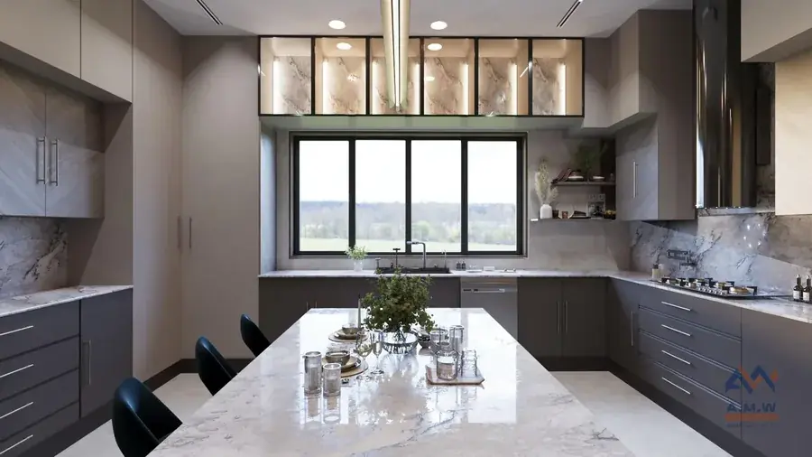 Kitchen design and finishing by AMW For Construction