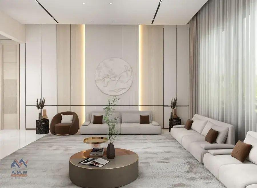 Villa interior finishing by AMW For Construction