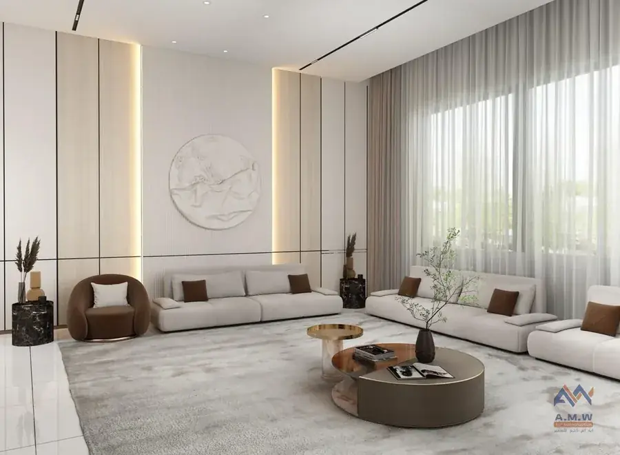 Villa interior finishing by AMW For Construction