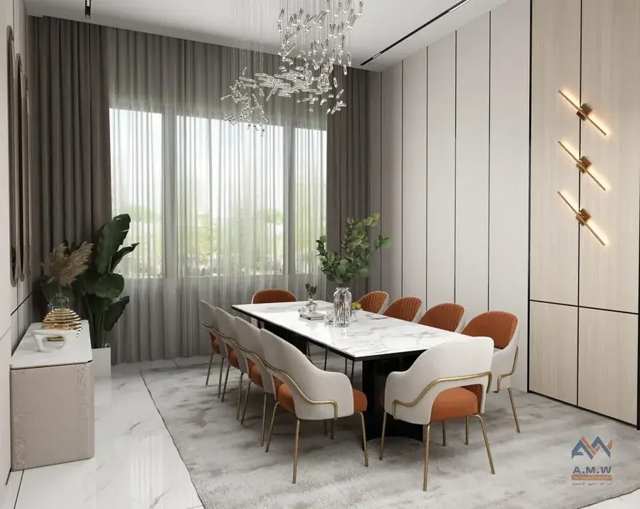 Villa interior finishing by AMW For Construction