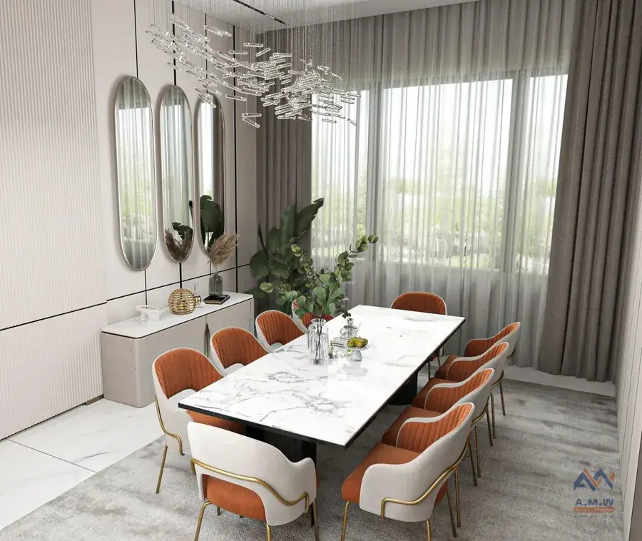 Villa interior finishing by AMW For Construction