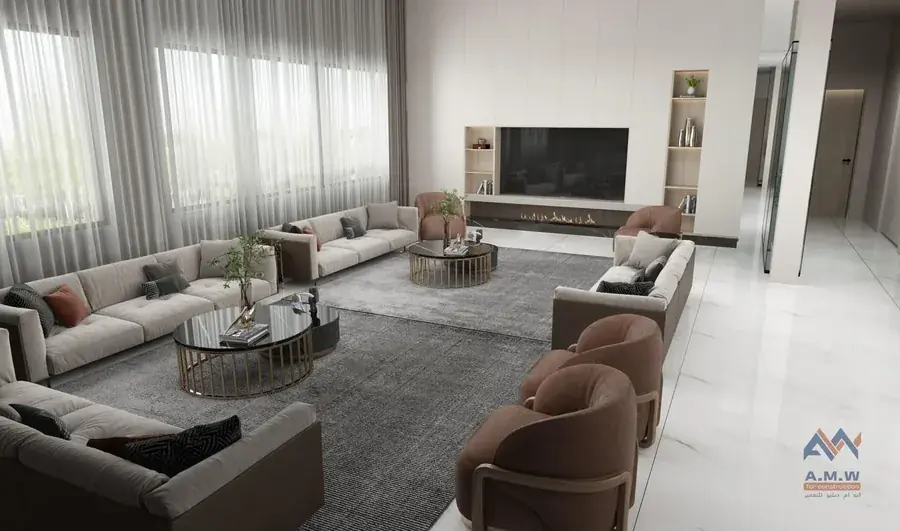 Villa interior finishing by AMW For Construction